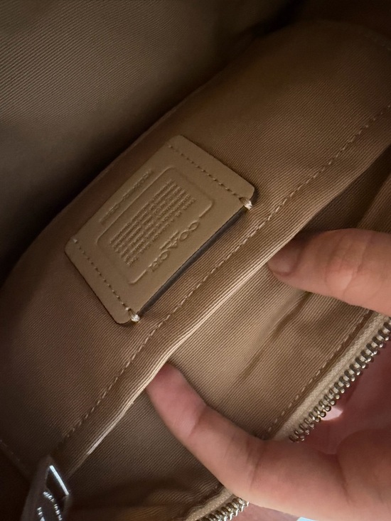 Coach White Pebbled Leather Crescent Shoulder Bag